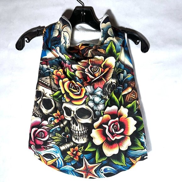 Floral Tattoo Cotton Dog Shirt ,Pet Apparel ,Small breeds, Large Dogs, Outfit - Picture 6 of 7